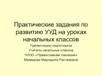 Практические задания по развитию УУД на уроках начальных классов