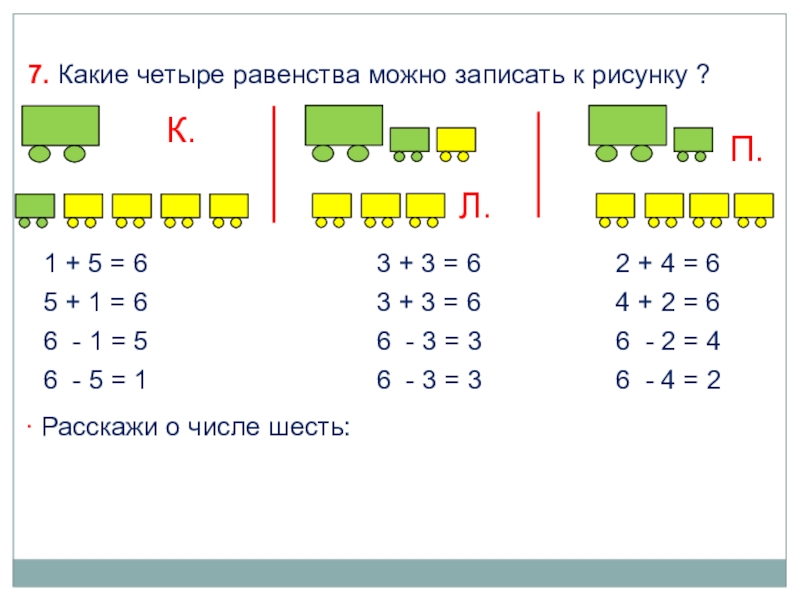 Составь все возможные равенства по рисунку