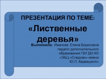 Презентация по экологии на тему: Лиственные деревья