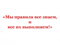 Презентация к мероприятию Мы правила все знаем, и все их выполняем!