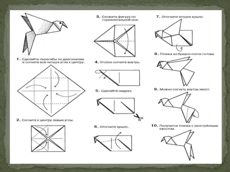 Оригами птица презентация 1 класс