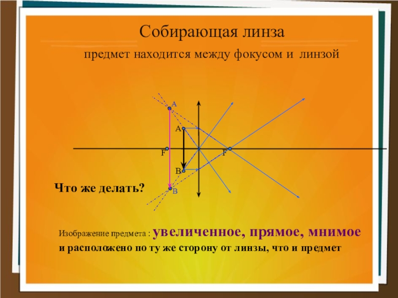 Линза собирающая предмет находится. Собирающая линза. Мнимое изображение в собирающей линзе. Собирающая линза с мнимым изображением. Собирающая линза мнимое прямое изображение.