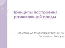 Принципы построения детской развивающей среды