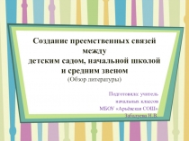 Презентация по теме Преемственность в образовании