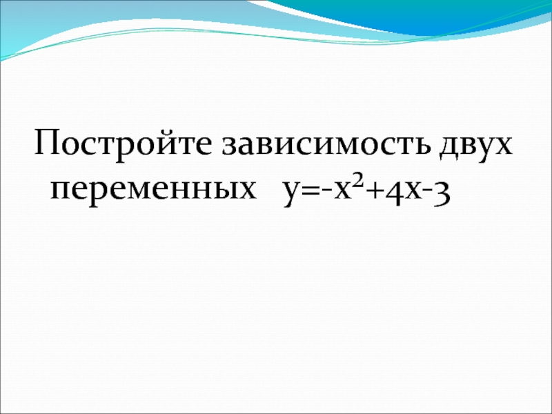 Постройте зависимость двух переменных  у=-x²+4x-3