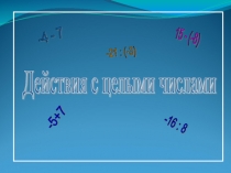Презентация по математике на тему : Действия с целыми числами ( 6 класс ).