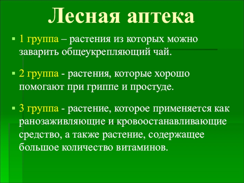 Презентация лесная аптека