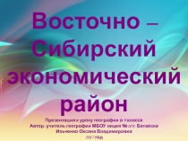 Презентация по географии на тему Восточно - Сибирский экономический район 9 класс
