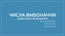 Презентация по математике Числа Фибоначчи