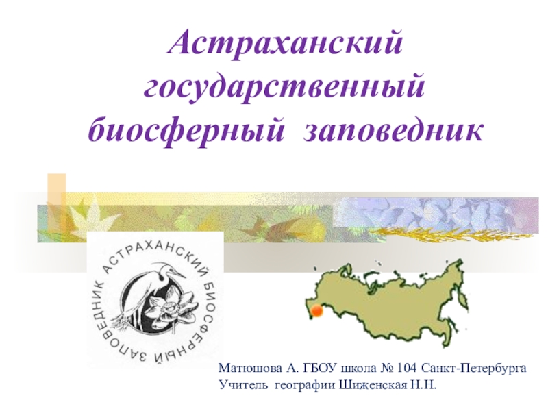 Презентация Презентация по географии Астраханский заповедник (8 класс)