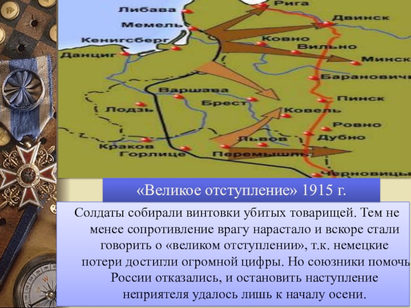 Великое отступление первая мировая война карта