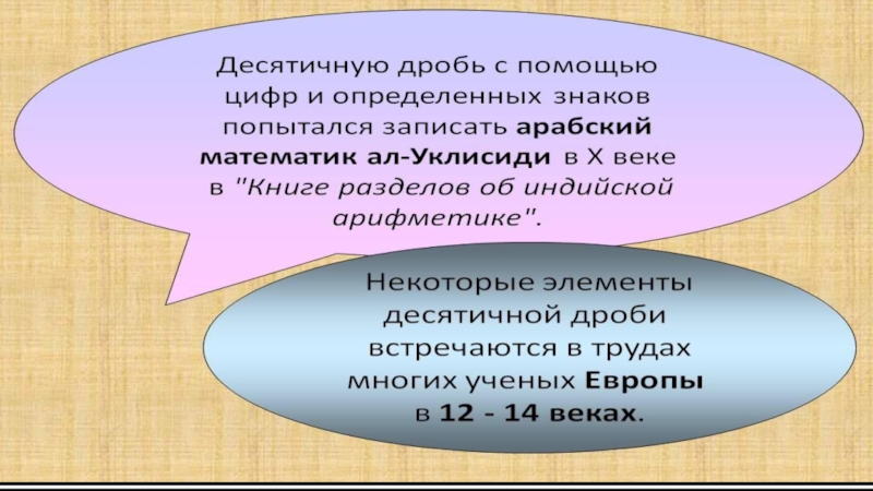 История возникновения десятичных дробей 5 класс презентация