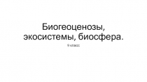Презентация Биогеоценозы, экосистемы, биосфера 9 класс