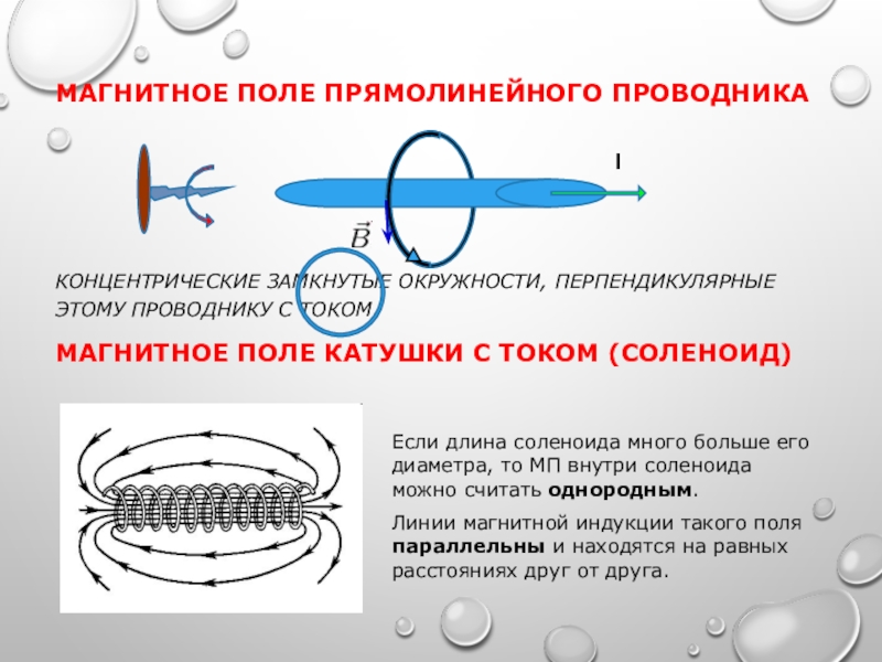 Круговое магнитное поле. Магнитные силовые линии прямолинейного проводника. Магнитная индукция вокруг проводника с током. Силовые линии магнитного поля прямолинейного проводника. Вектор магнитной индукции в катушке с током.