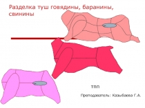 Презентация Разделка туш говядины, баранины и свинины