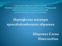 Портфолио мастера производственного обучения по профессии продавец, контролер- кассир.