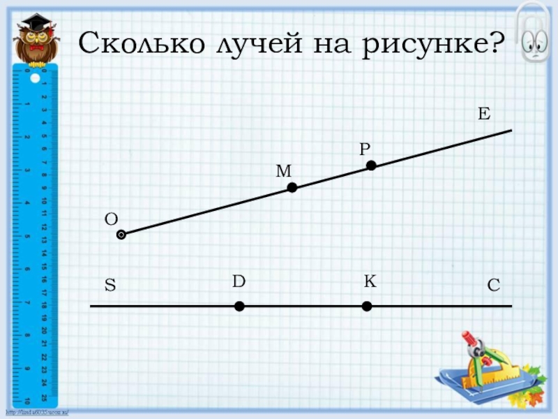 Сколько отрезков и сколько лучей ты видишь на рисунке назови их