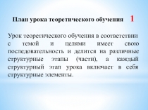 Планирование уроков учебной дисциплины