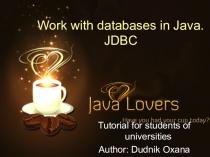 Work with JDBC in Java.(for students)