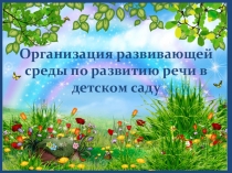 Презентация Организация развивающей среды по развитию речи в детском саду