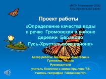 Презентация Проект работы Определение качества воды в речке Громовская (8-9 кл)