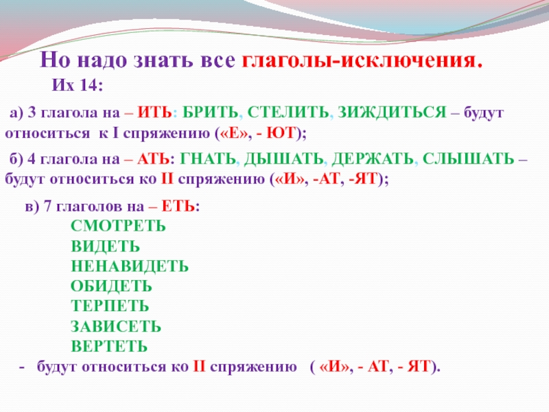 Презентация на тему спряжение глаголов 5 класс