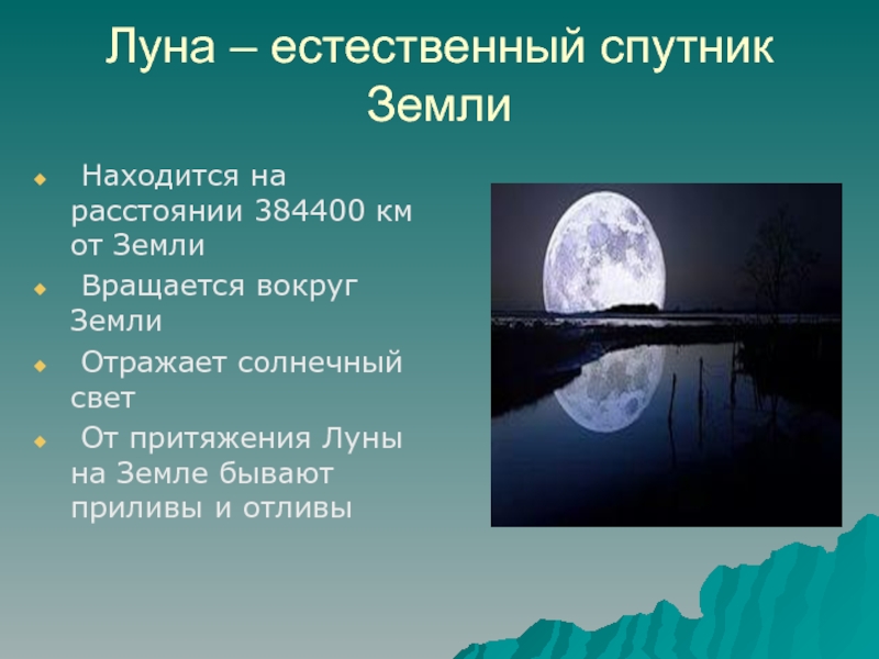 Какое притяжение луны. Луна естественный Спутник земли. Луна отражение земли. Луна это естественный источник света. Естественные спутники.