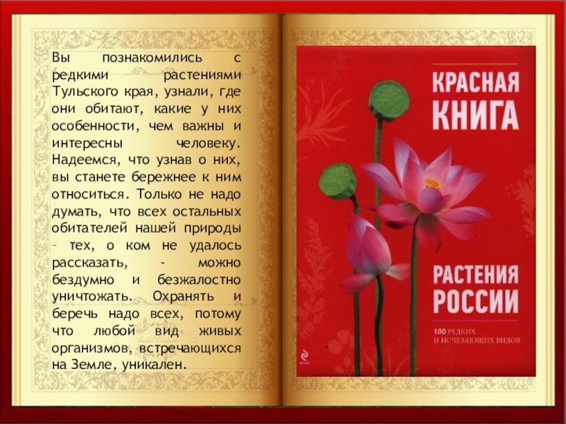 Красная книга тульской области растения презентация