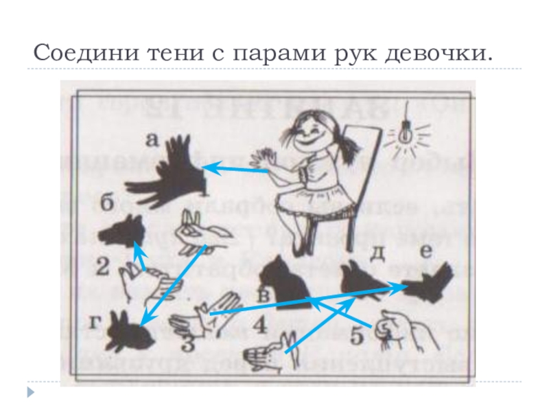 Соедините информация. Соедини тень. Соединить тени. Соедини линиями тени с парами рук девочки. Соедини линиями тени с парами рук девочки задание.