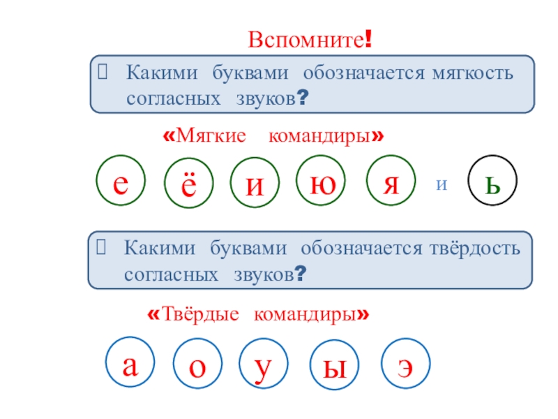 Буквы обозначающие твердость согласных