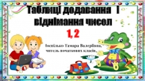 Презентація Таблиці додавання і віднімання чисел 1,2