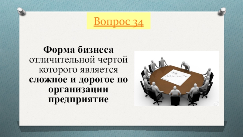 Вопрос 34. Сложно и дорогое по организации предприятие. Презентация Обществознание 7 класс обобщающий урок.