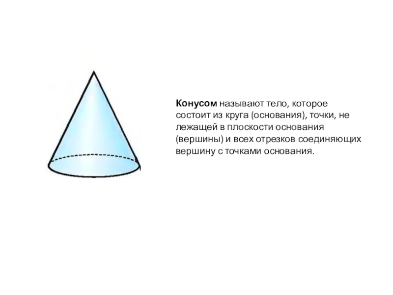 Основание и вершина конуса