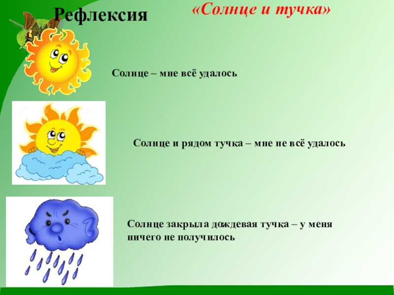 Туча солнце предложение. Рефлексия солнце и тучка. Рефлексия солнышко. Тучка для рефлексии. Рефлексия солнце и туча.