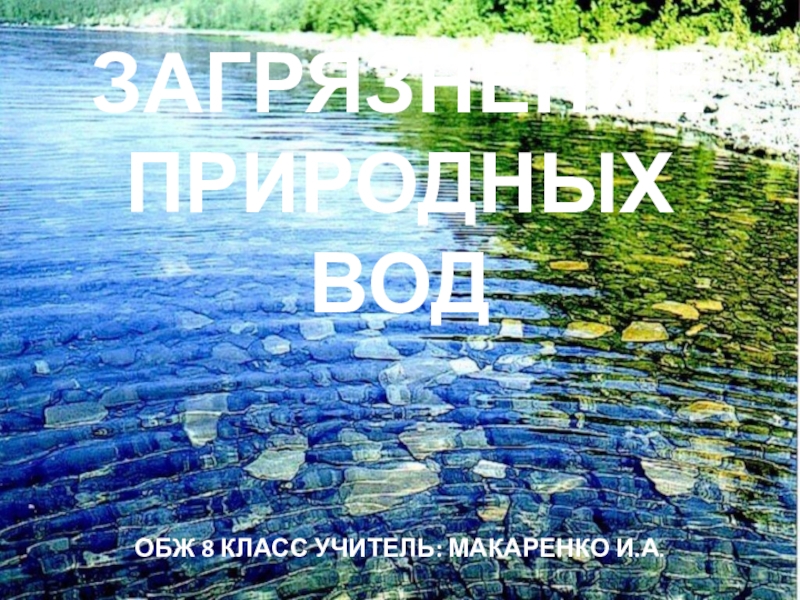 Реферат: Загрязнение водоёмов 3