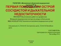 Первая помощь при острой сосудистой и дыхательной недостаточности