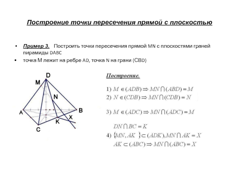 На рисунке 1 постройте точки пересечения прямой mn с плоскостями abc a1b1c1 вариант 3