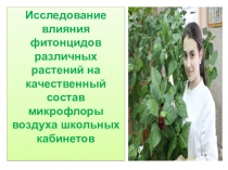 Исследование влияния фитонцидов различных растений на качественный состав микрофлоры воздуха школьных кабинетов