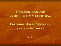 Проект-презентация Хлеб всему голова (5 класс)