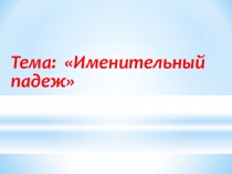 Презентация по русскому языку на тему Именительный падеж (3 класс)