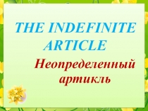 Презентация по английскому языку на тему Неопределенные артикли