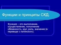 Принцыпы и функции СКД