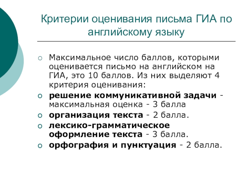 Схема оценивания письма огэ по английскому языку 2022