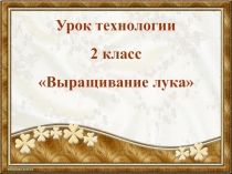 Презентация к уроку в проектно-исследовательской технологии “Выращивание лука”