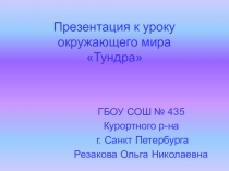 Презентация по окружающему миру. Тема: Тундра