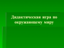 Дидактическая игра по окружающему миру 1 класс