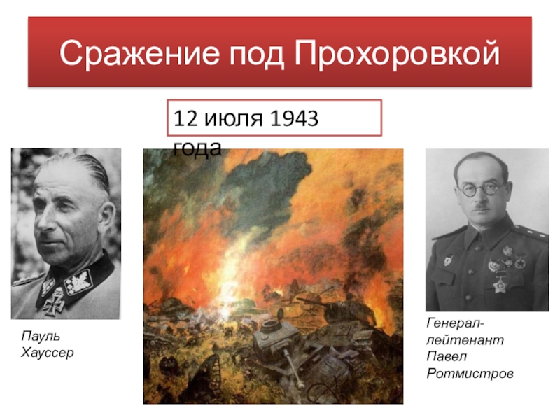 Курская битва прохоровское танковое сражение 1943 года презентация