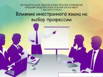 ПРЕЗЕНТАЦИЯ ПО АНГЛИЙСКОМУ ЯЗЫКУ НА ТЕМУ Влияние иностранного языка на выбор профессии