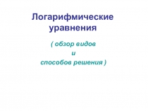 Презентация по алгебре и началам математического анализа по теме Логарифмические уравнения. Теория