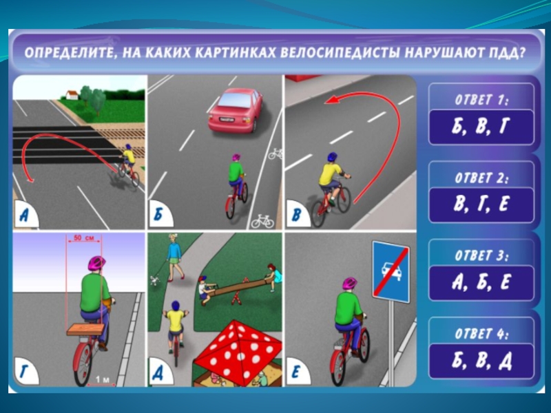 Презентация правила движения для велосипедистов